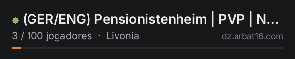 (GER/ENG) Pensionistenheim | PVP | No Raid | NPCs | na lista de servidores de DayZ da AR16
