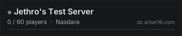 Jethro's Test Server on the AR16 DayZ server list