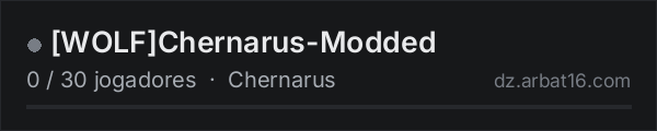 [WOLF]Chernarus-Modded na lista de servidores de DayZ da AR16
