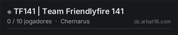 TF141 | Team Friendlyfire 141 na lista de servidores de DayZ da AR16