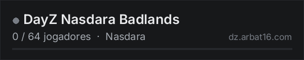 DayZ Nasdara Badlands na lista de servidores de DayZ da AR16