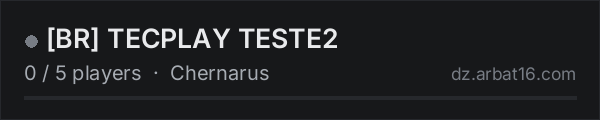 BR TECPLAY TESTE2 on the AR16 DayZ server list