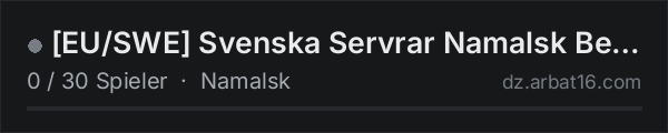 [EU/SWE] Svenska Servrar Namalsk Beta | New test server | in der DayZ-Serverliste von AR16