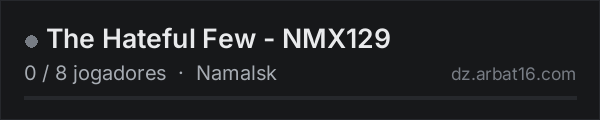 The Hateful Few - NMX129 na lista de servidores de DayZ da AR16