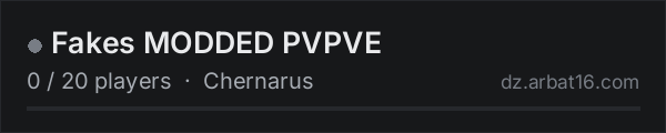 Fakes MODDED PVPVE on the AR16 DayZ server list