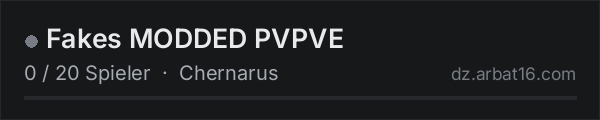 Fakes MODDED PVPVE in der DayZ-Serverliste von AR16