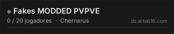 Fakes MODDED PVPVE na lista de servidores de DayZ da AR16