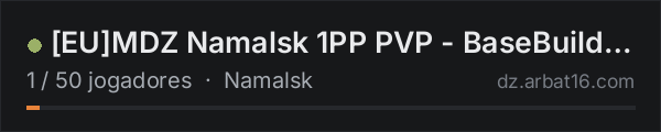 [EU]MDZ Namalsk 1PP PVP - BaseBuilding & Territory - Events - S na lista de servidores de DayZ da AR16