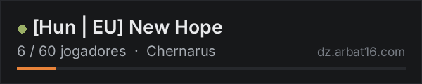 [Hun | EU] New Hope na lista de servidores de DayZ da AR16