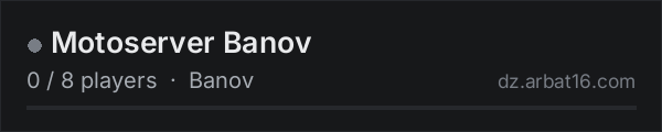 Motoserver Banov on the AR16 DayZ server list