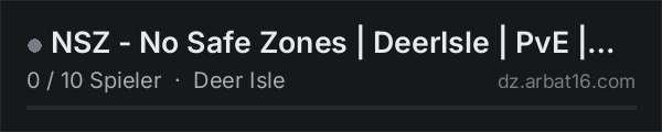 NSZ - No Safe Zones | DeerIsle | PvE | AI | Bunkers in der DayZ-Serverliste von AR16