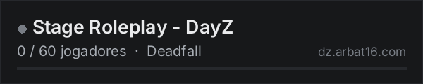 Stage Roleplay - DayZ na lista de servidores de DayZ da AR16