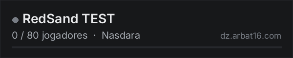 RedSand TEST na lista de servidores de DayZ da AR16