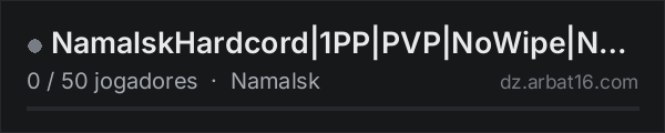 NamalskHardcord|1PP|PVP|NoWipe|NoRule na lista de servidores de DayZ da AR16