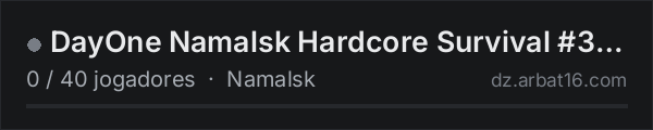 DayOne Namalsk Hardcore Survival #3 (3/3) - 1PP na lista de servidores de DayZ da AR16