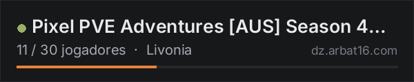 Pixel PVE Adventures [AUS] Season 4 - LIVONIA na lista de servidores de DayZ da AR16