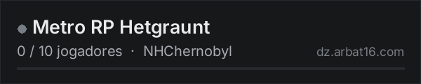Metro RP Hetgraunt na lista de servidores de DayZ da AR16