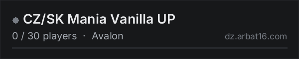 CZ/SK Mania Vanilla UP on the AR16 DayZ server list
