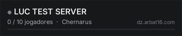 LUC TEST SERVER na lista de servidores de DayZ da AR16