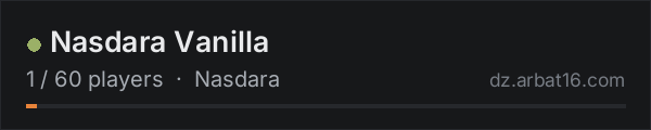 Nasdara Vanilla on the AR16 DayZ server list