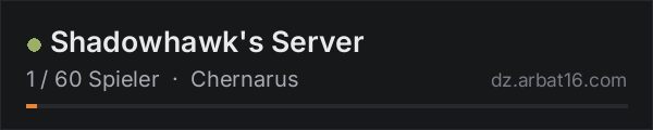 Shadowhawk's Server in der DayZ-Serverliste von AR16