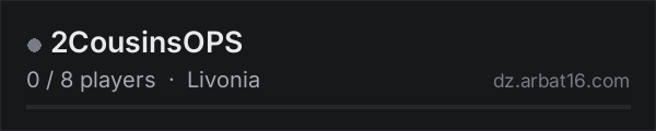2CousinsOPS on the AR16 DayZ server list