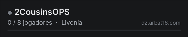 2CousinsOPS na lista de servidores de DayZ da AR16