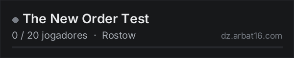 The New Order Test na lista de servidores de DayZ da AR16