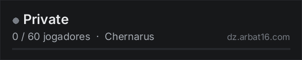 Private na lista de servidores de DayZ da AR16