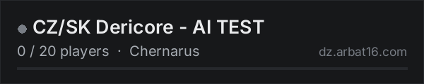 CZ/SK Dericore - AI TEST on the AR16 DayZ server list