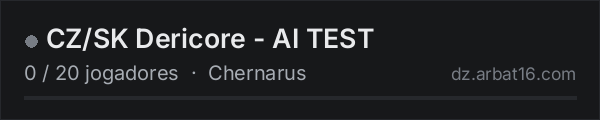 CZ/SK Dericore - AI TEST na lista de servidores de DayZ da AR16