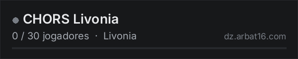CHORS Livonia na lista de servidores de DayZ da AR16