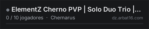 ElementZ Cherno PVP | Solo Duo Trio | No Bases | 1PP | Vanilla na lista de servidores de DayZ da AR16