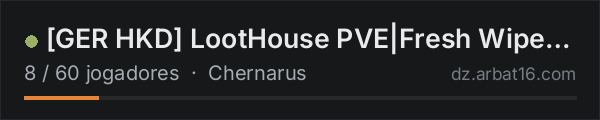 GER HKD LootHouse PVE|Fresh Wipe 15 OKT|Synced|Quest|Trader|E na lista de servidores de DayZ da AR16