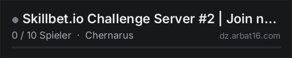 Skillbet.io Challenge Server #2 | Join now on skillbet.io in der DayZ-Serverliste von AR16