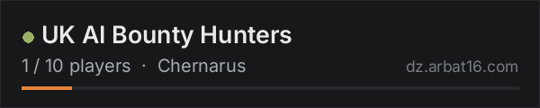 UK AI Bounty Hunters on the AR16 DayZ server list