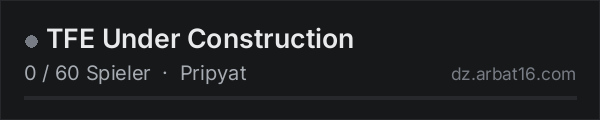 TFE Under Construction in der DayZ-Serverliste von AR16
