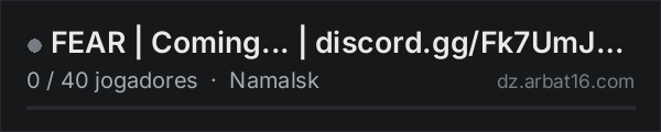 FEAR | Coming... | discord.gg/Fk7UmJRuJK na lista de servidores de DayZ da AR16