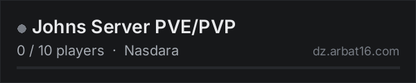 Johns Server PVE/PVP on the AR16 DayZ server list