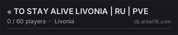 TO STAY ALIVE LIVONIA | RU | PVE on the AR16 DayZ server list