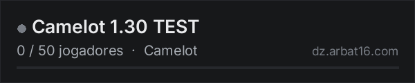 Camelot 1.30 TEST na lista de servidores de DayZ da AR16
