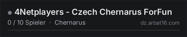 4Netplayers - Czech Chernarus ForFun in der DayZ-Serverliste von AR16