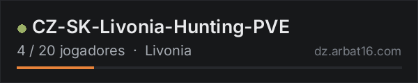 CZ-SK-Livonia-Hunting-PVE na lista de servidores de DayZ da AR16