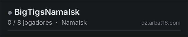 BigTigsNamalsk na lista de servidores de DayZ da AR16