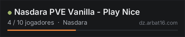 Nasdara PVE Vanilla  - Play Nice na lista de servidores de DayZ da AR16