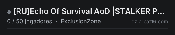 RUEcho Of Survival AoD |STALKER PVP/PVE|Quests|Trader|AI na lista de servidores de DayZ da AR16