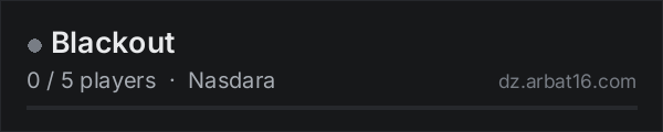 Blackout on the AR16 DayZ server list