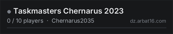 Taskmasters Chernarus 2023 on the AR16 DayZ server list