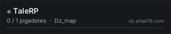 TaleRP na lista de servidores de DayZ da AR16