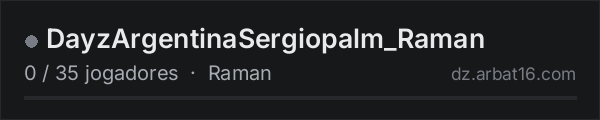 DayzArgentinaSergiopalm_Raman na lista de servidores de DayZ da AR16